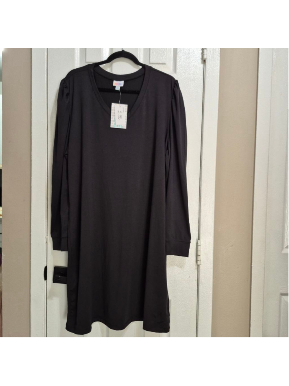 Women's LuLaRoe Long Sleeve Dress 2XL Black